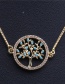 Fashion Life Tree White Gold Micro-set Zircon Life Tree Hollow Hanging Necklace