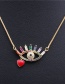 Fashion Eyelashes Gold Micro-set Zircon Eye Hollow Hanging Necklace