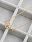 Fashion Oval Gold Bronze Micro-embellished Zircon Embossed Geometric Necklace