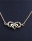 Fashion Round Golden Copper Micro-set Zircon Love Cross Cutout Necklace