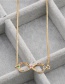 Fashion Golden Copper Micro-set Zircon Hollow Cross Necklace
