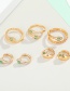 Fashion Single Head Tail Point Snake Snake Ring Adjustable Serpentine Alloy Ring Earrings With Diamonds
