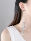 Fashion Platinum Love Long Tassel Asymmetrical Copper Inlaid Zirconium Earrings