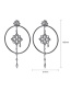 Fashion Platinum Copper Inlay Zirconium Geometric Round Flower Hollow Earrings