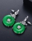 Fashion Platinum Green Chalcedony Copper And Zirconium Geometric Round Earrings