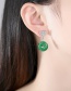 Fashion Platinum Chrysoprase Copper Inlay Zircon Geometric Earrings
