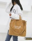 Fashion Yellow Large Capacity Corduroy Letter Embroidered Shoulder Bag