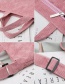Fashion Pink Large Capacity Corduroy Letter Embroidered Shoulder Bag