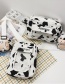 Fashion White Vertical Section + Plush Pendant Cow Print Transparent Contrast Color Shoulder Messenger Bag