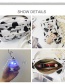 Fashion White Vertical Section + Luminous Pendant Cow Print Transparent Contrast Color Shoulder Messenger Bag