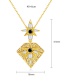 Fashion 18k Copper-inlaid Zircon Starburst Geometric Necklace