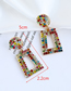 Fashion Color Square Diamond Stud Earrings