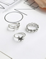 Fashion Silver Alloy Starfish Moon Eye Ring Set