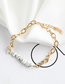 Fashion Golden Alloy Chain Natural Stone Necklace Bracelet Set