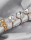 Fashion Golden Diamond Love Zircon Alloy Ring Set