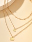 Fashion Golden Round Alloy Multi-layer Necklace