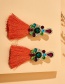 Fashion Color Alloy Diamond Tassel Geometric Earrings