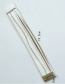 Fashion Yellow Pu Leather Rope Diamond Multi-layer Bracelet