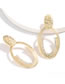 Fashion Golden Oval Alloy Diamond Earrings
