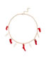 Fashion Red Alloy Resin Imitation Pearl Pendant Necklace