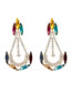 Fashion White Anchor-shaped Diamond-set Geometric Alloy Earrings