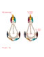 Fashion White Anchor-shaped Diamond-set Geometric Alloy Earrings
