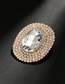 Fashion Silver Oval-shaped Glass Diamond Geometric Alloy Earrings