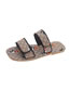 Fashion Gray Mickey Print Word Wear Flat Sandals And Slippers