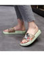 Fashion Green Mickey Print Sandals And Slippers