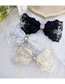 Fashion Beige Large Bow Lace Hairpin With Diamonds