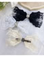 Fashion Beige Large Bow Lace Hairpin With Diamonds