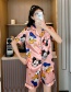 Fashion Pink Scarf Rabbit Short-sleeved Thin Section Silk-like Suit Printing Pajama Suit
