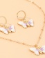 Fashion Orange With Diamond Butterfly Ear Ball Alloy Drop Oil Ring Necklace Set