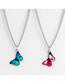 Fashion Rose Red Butterfly Alloy Dripping Contrast Color Necklace