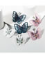 Fashion Blue Color Butterfly Lace Embroidered Diamond Earrings