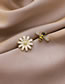Fashion White Asymmetrical Diamond Drop Earrings With Bee And Daisy