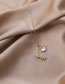 Fashion Golden Shell Peach Heart Diamond Arrow Necklace