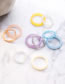 Fashion Beige Transparent Acrylic Geometric Crystal Bead Ring Set