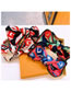Fashion Rose Red Blue Colorblock Note Letters Contrast Color Stripes Big Ear Hairband