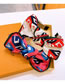 Fashion Rose Red Blue Colorblock Note Letters Contrast Color Stripes Big Ear Hairband