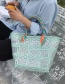 Fashion Trumpet Green Plastic Transparent Woven Silk Scarf Handbag