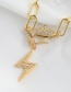 Fashion Golden 3 Copper-inlaid Zircon Portrait Dolphin Necklace