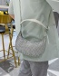 Fashion Silver Geometrical Shoulder Cross Bag With Diamond Chain