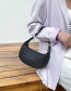 Fashion Black Geometrical Shoulder Cross Bag With Diamond Chain