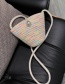 Fashion White Straw Mixed Color Pearl Shoulder Bag