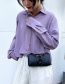 Fashion Purple Pu Leather Chain Lock Shoulder Bag