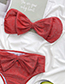 Fashion Red Bright Silk Big Bow Tube Top High Waist Split Swimsuit