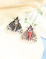 Fashion Purple Diamond Cutout Insect Jewel Pearl Brooch