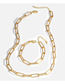 Fashion Bracelet 19+5cm Thick Chain Alloy Hollow Necklace Bracelet