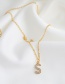 Fashion O Copper-inlaid Zircon Alphabet Necklace